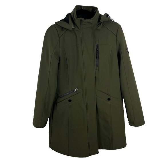 Alpine North Jackets & Blazers - Alpine North Softshell Long Coat in Dark Green Womens Size S